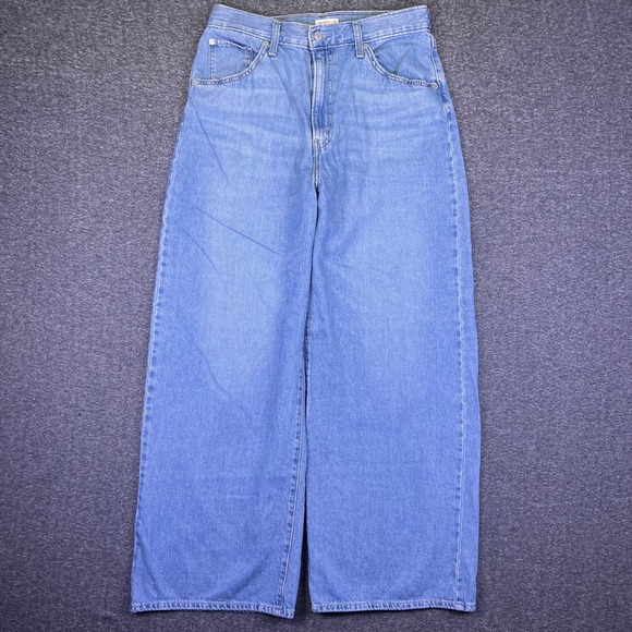 Levis Jeans Womens 31 Light Blue Cinch Baggy Wide Leg High Rise Denim Skater Y2K - Picture 5 of 16